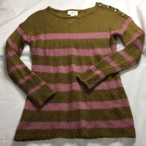 Loft Women’s Mohair-Blend Stripes Pullover Sweater Size MP Like-NEW Condition